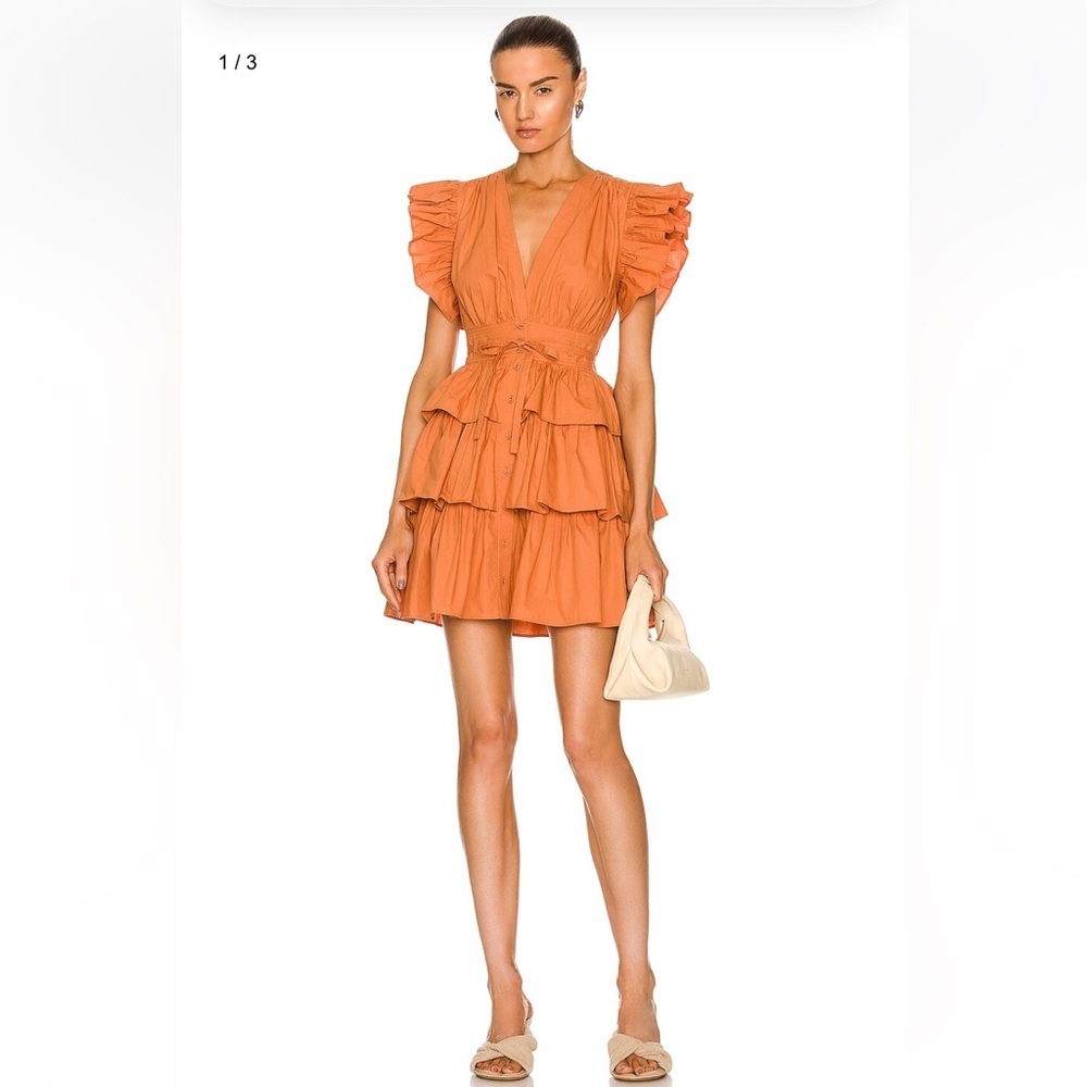 Ulla Johnson Orange Ruffle Dress